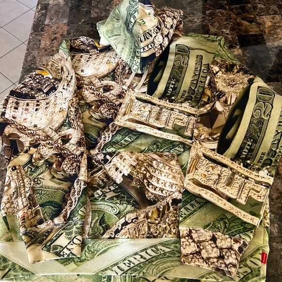 SUPREME DOLLAR BILLS RARE HOODIE SIZE MEDIUM EUC - Picture 9 of 12